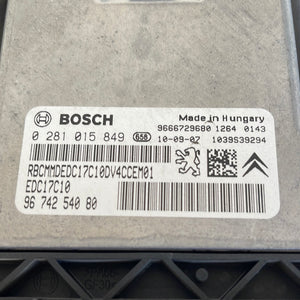 9674254080 0281015849 9666729680 CENTRALINA MOTORE ECU BOSCH PEUGEOT 207 1.4 D - SPEDIZIONE INCLUSA -