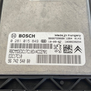 9674254080 0281015849 9666729680 CENTRALINA MOTORE ECU BOSCH PEUGEOT 207 1.4 D - SPEDIZIONE INCLUSA -