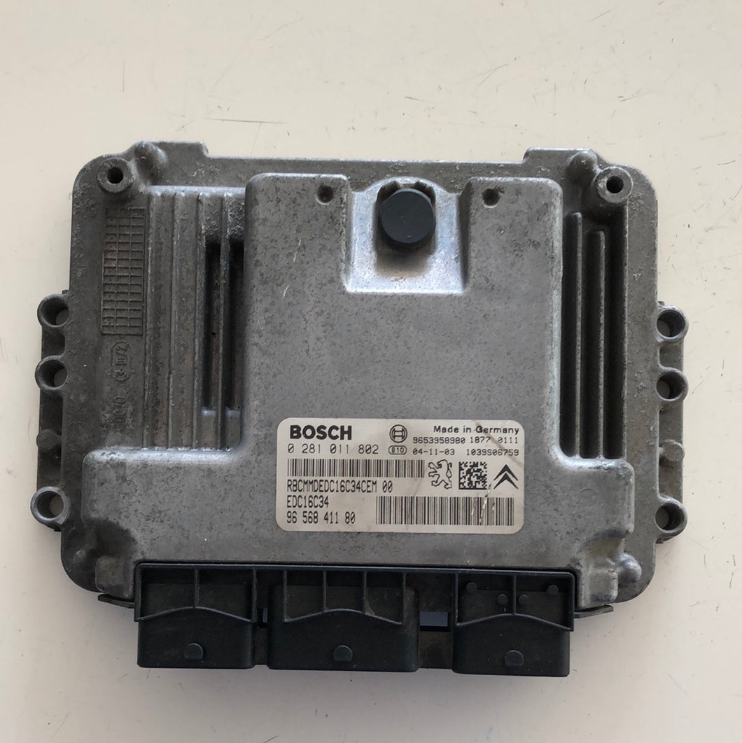 9656841180 0281011802 CENTRALINA MOTORE BOSCH ECU CITROEN XSARA PICASSO 1.6 HDI - SPEDIZIONE INCLUSA -