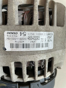 ALTERNATORE FIAT SEICENTO 1.1 ( 2000 IN POI ) DENSO 46843093 - 70 Ah - SPEDIZIONE INCLUSA -